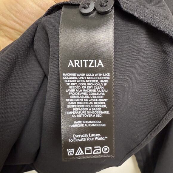 Aritzia Babaton Black Top Womens XS NWT Long Sleeve Flowy Wrap Blouse - Picture 5 of 9